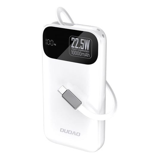 Εξωτερική Μπαταρία Dudao K31, 10000mAh, 22.5W, PD, 2 x USB-C, Λευκή