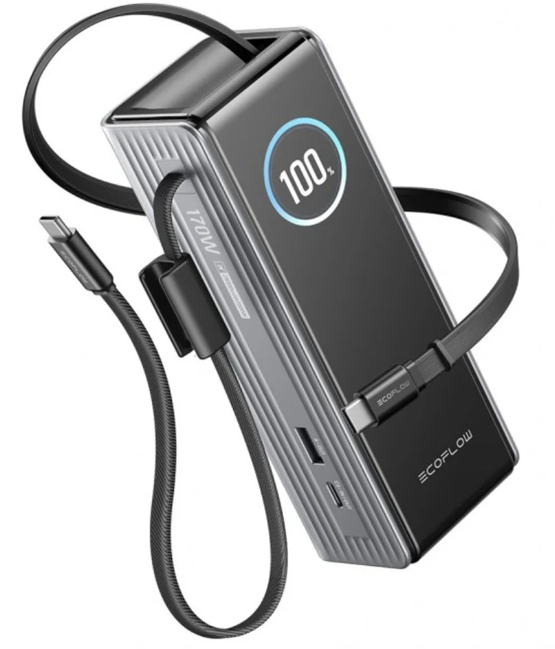 Εξωτερική Μπαταρία EcoFlow Rapid, 25000mAh, 170W, QC + PD, 1 x USB-A - 3 x USB-C, Γκρι