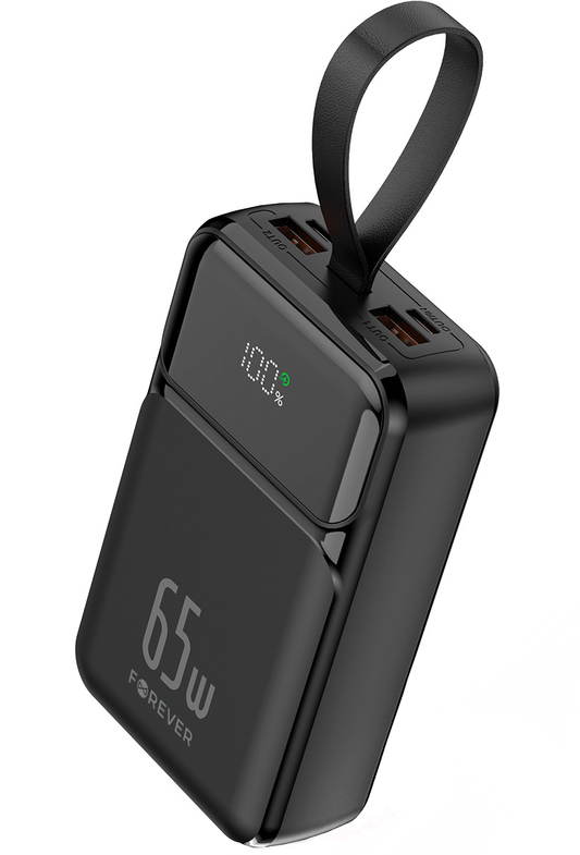 Εξωτερική Μπαταρία Forever TB-400, 20000mAh, 65W, QC + PD, 2 x USB-A - 2 x USB-C, Μαύρο