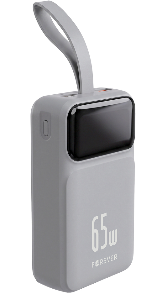 Εξωτερική Μπαταρία Forever Vibe-TB65, 20000mAh, 65W, QC + PD, 2 x USB-A - 2 x USB-C, Γκρι
