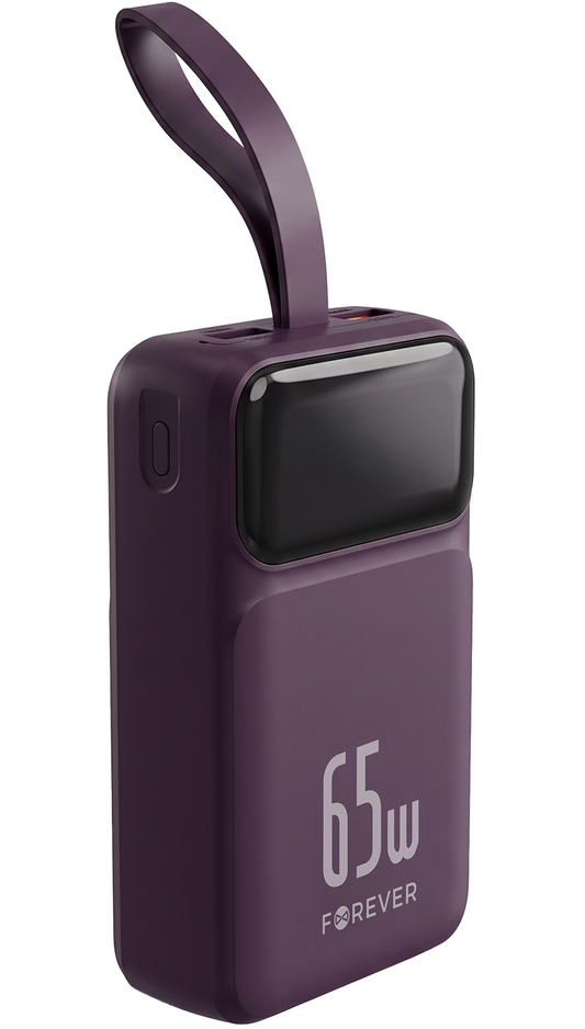 Εξωτερική Μπαταρία Forever Vibe-TB65, 20000mAh, 65W, QC + PD, 2 x USB-A - 2 x USB-C, Βυσσινί