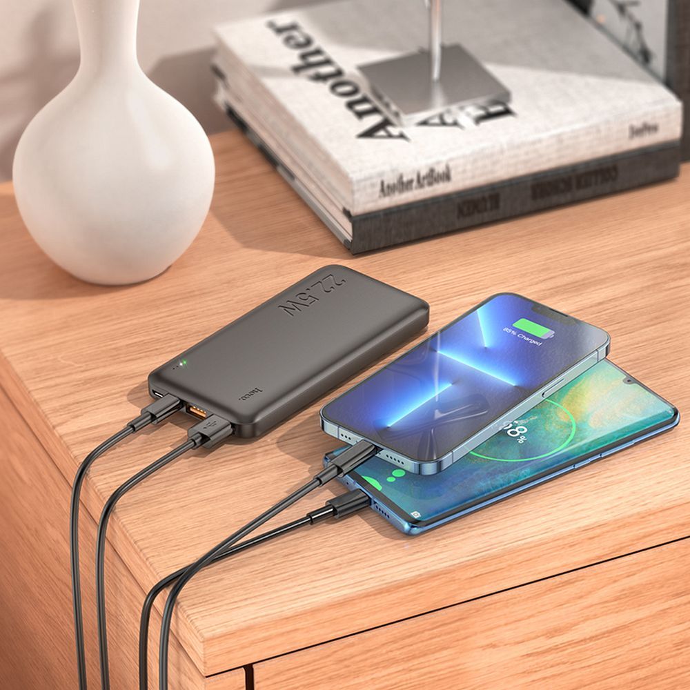 Εξωτερική Μπαταρία HOCO J101, 10000mAh, 22.5W, QC + PD, 1 x USB-C - 2 x USB-A, Μαύρη