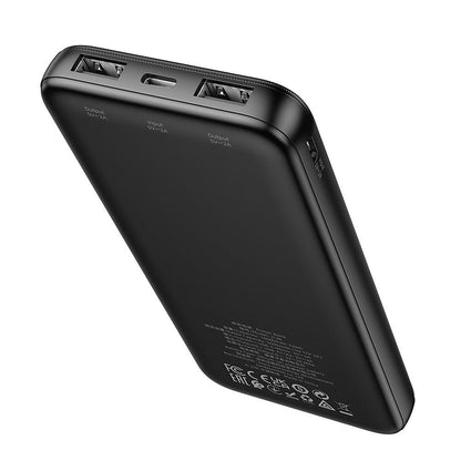 Εξωτερική Μπαταρία HOCO J128, 10000mAh, 10W, 2 x USB-A, Μαύρη