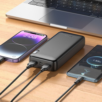 HOCO J128A External Battery, 20000mAh, 10W, 2 x USB-A, Black, Resealed