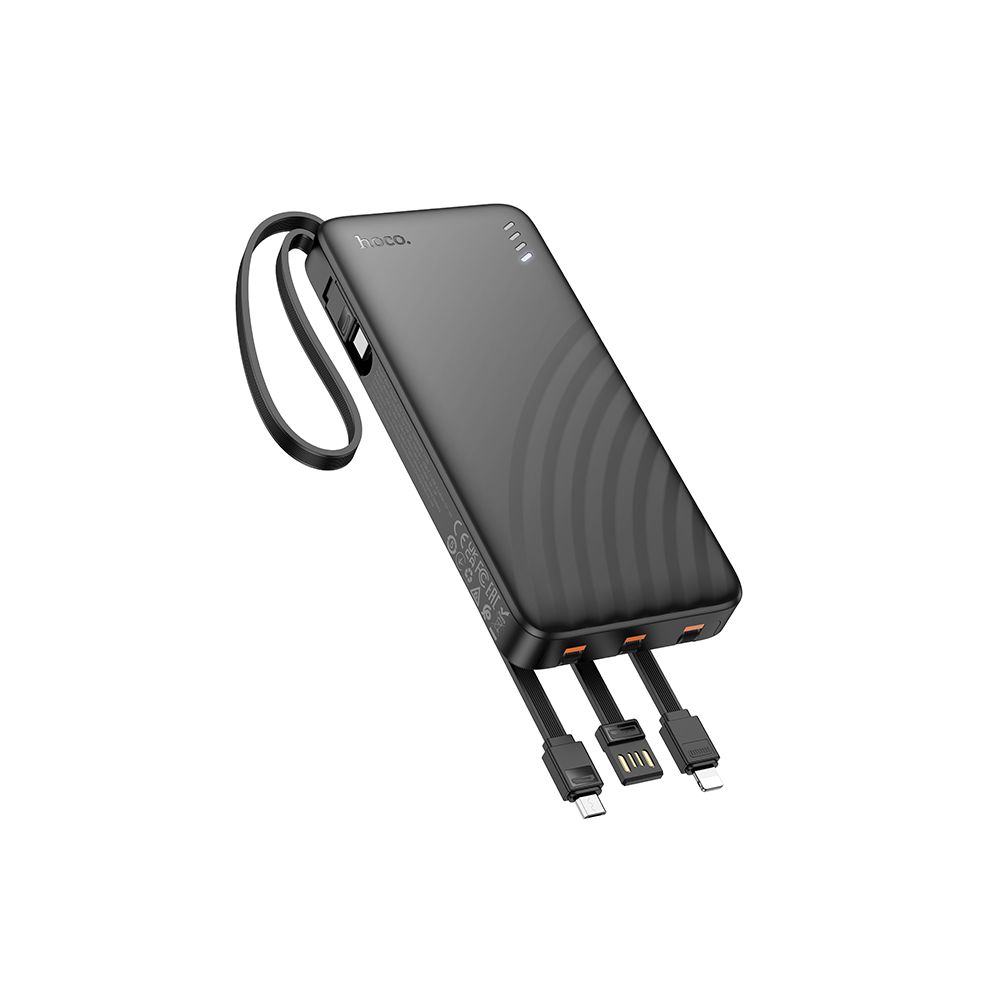 Εξωτερική Μπαταρία HOCO J146, 10000mAh, 10W, 1 x Lightning - 1 x microUSB - 1 x USB-A - 1 x USB-C, Μαύρο