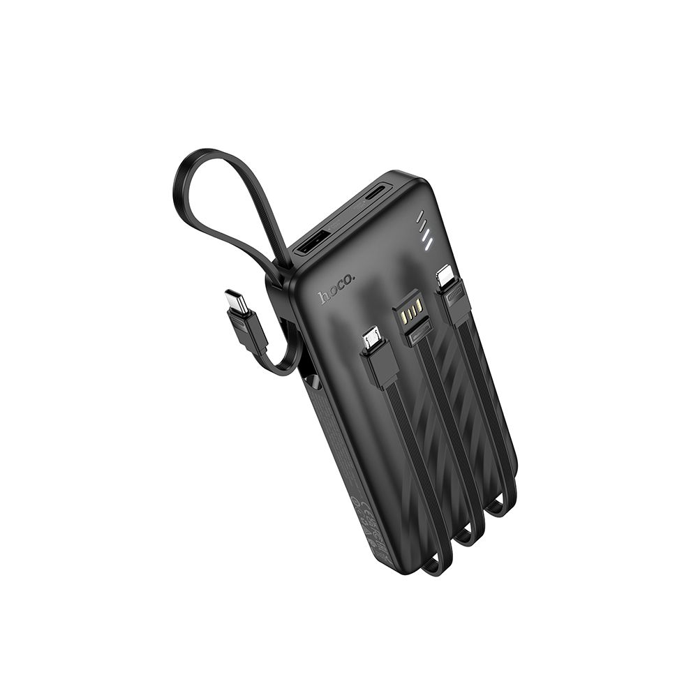 Εξωτερική Μπαταρία HOCO J146, 10000mAh, 10W, 1 x Lightning - 1 x microUSB - 1 x USB-A - 1 x USB-C, Μαύρο