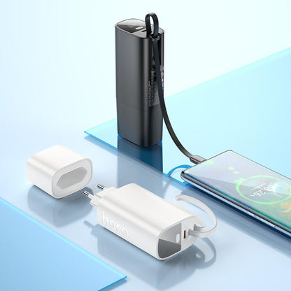 Power Bank HOCO J148 2 σε 1, 5000 mAh, 20 W, PD, 2 x USB-C, Μαύρο