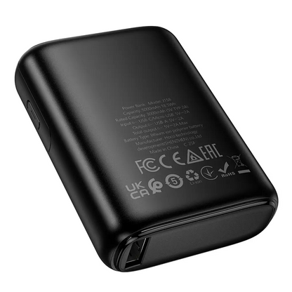 HOCO J158 External Battery, 5000mAh, 10W, 1 x USB-A, Black