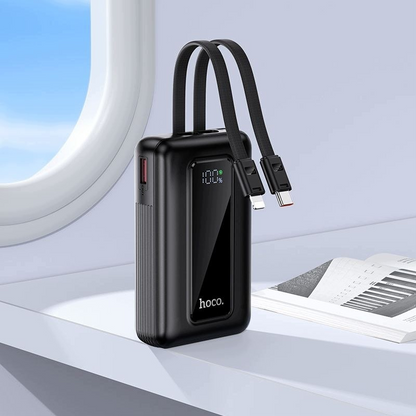 Εξωτερική Μπαταρία HOCO J162, 10000mAh, 22.5W, QC + PD, 1 x Lightning - 1 x USB-A - 2 x USB-C, Μαύρο