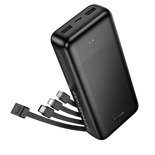 Εξωτερική μπαταρία HOCO J163A, 20000mAh, 10W, 1 x Lightning - 1 x microUSB - 1 x USB-C - 2 x USB-A, Μαύρη