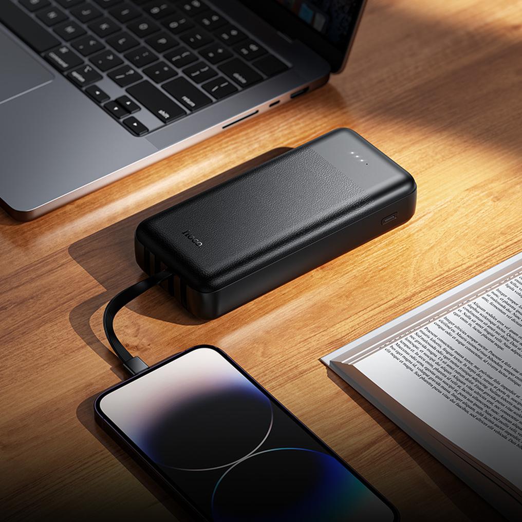 Εξωτερική μπαταρία HOCO J163A, 20000mAh, 10W, 1 x Lightning - 1 x microUSB - 1 x USB-C - 2 x USB-A, Μαύρη