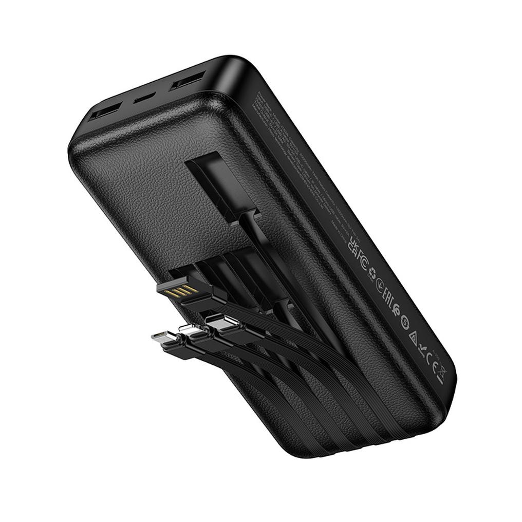 Εξωτερική μπαταρία HOCO J163A, 20000mAh, 10W, 1 x Lightning - 1 x microUSB - 1 x USB-C - 2 x USB-A, Μαύρη