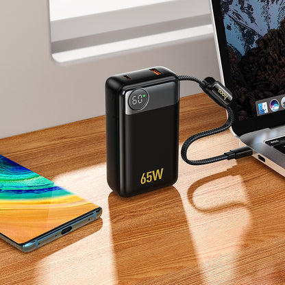 Εξωτερική Μπαταρία HOCO Q53, 12000mAh, 65W, QC + PD, 1 x USB-A - 2 x USB-C, Μαύρο