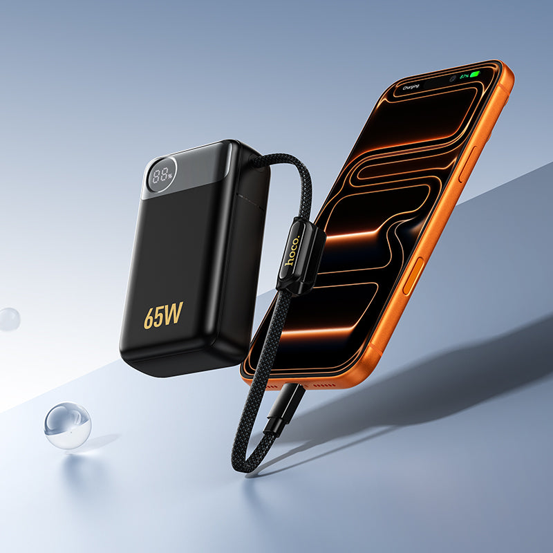 Εξωτερική Μπαταρία HOCO Q53, 12000mAh, 65W, QC + PD, 1 x USB-A - 2 x USB-C, Μαύρο