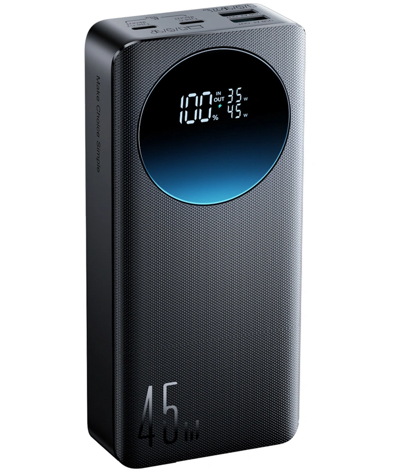 Joyroom JR-PBF02 Pro External Battery, 20000mAh, 45W, QC + PD, 2 x USB-A - 2 x USB-C, Black