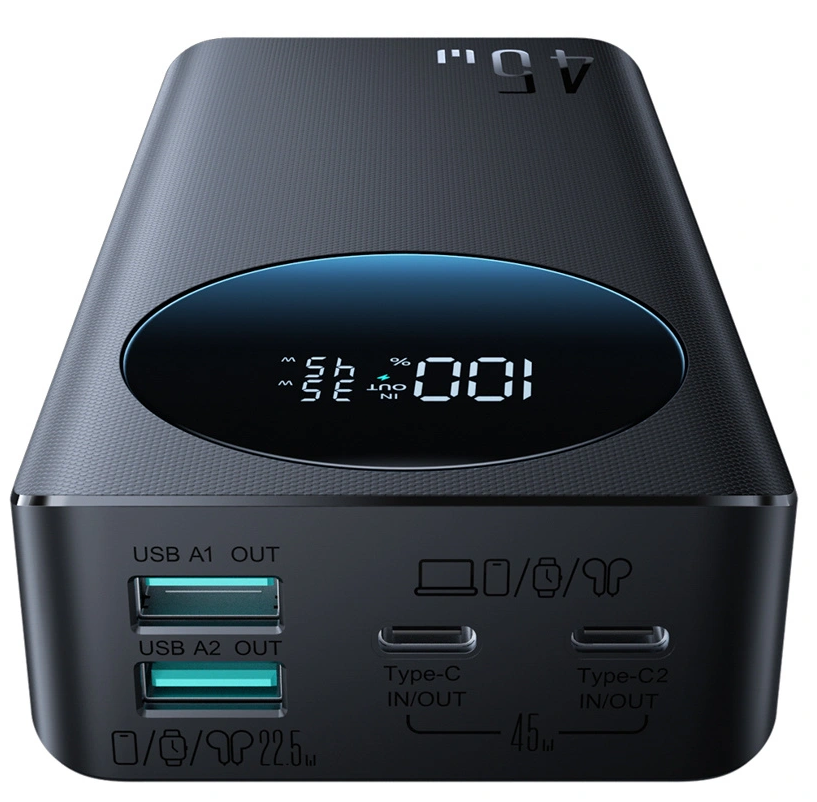 Joyroom JR-PBF02 Pro External Battery, 20000mAh, 45W, QC + PD, 2 x USB-A - 2 x USB-C, Black