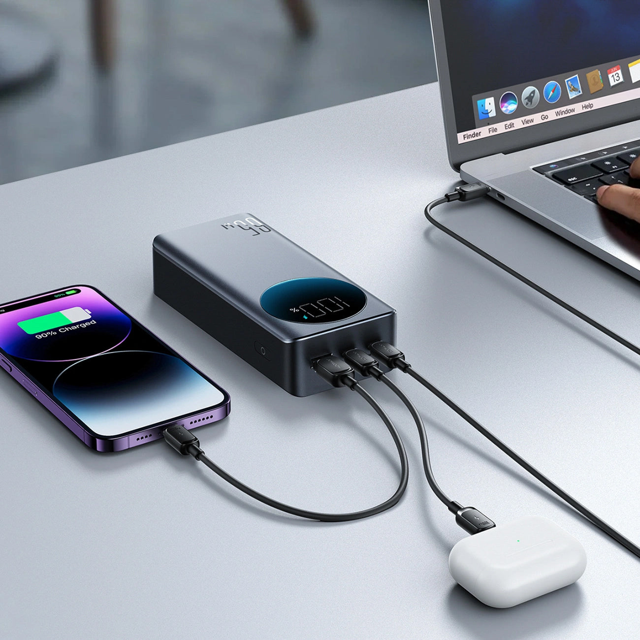 Εξωτερική Μπαταρία Joyroom JR-PBF05 Pro, 30000mAh, 65W, QC + PD, 1 x USB-A - 2 x USB-C, Μαύρο
