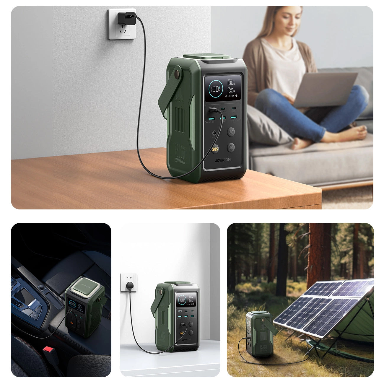 Εξωτερική Μπαταρία Joyroom JR-PBF10, 75000mAh, 100W, QC + PD, 3 x USB-A - 3 x USB-C, Πράσινο
