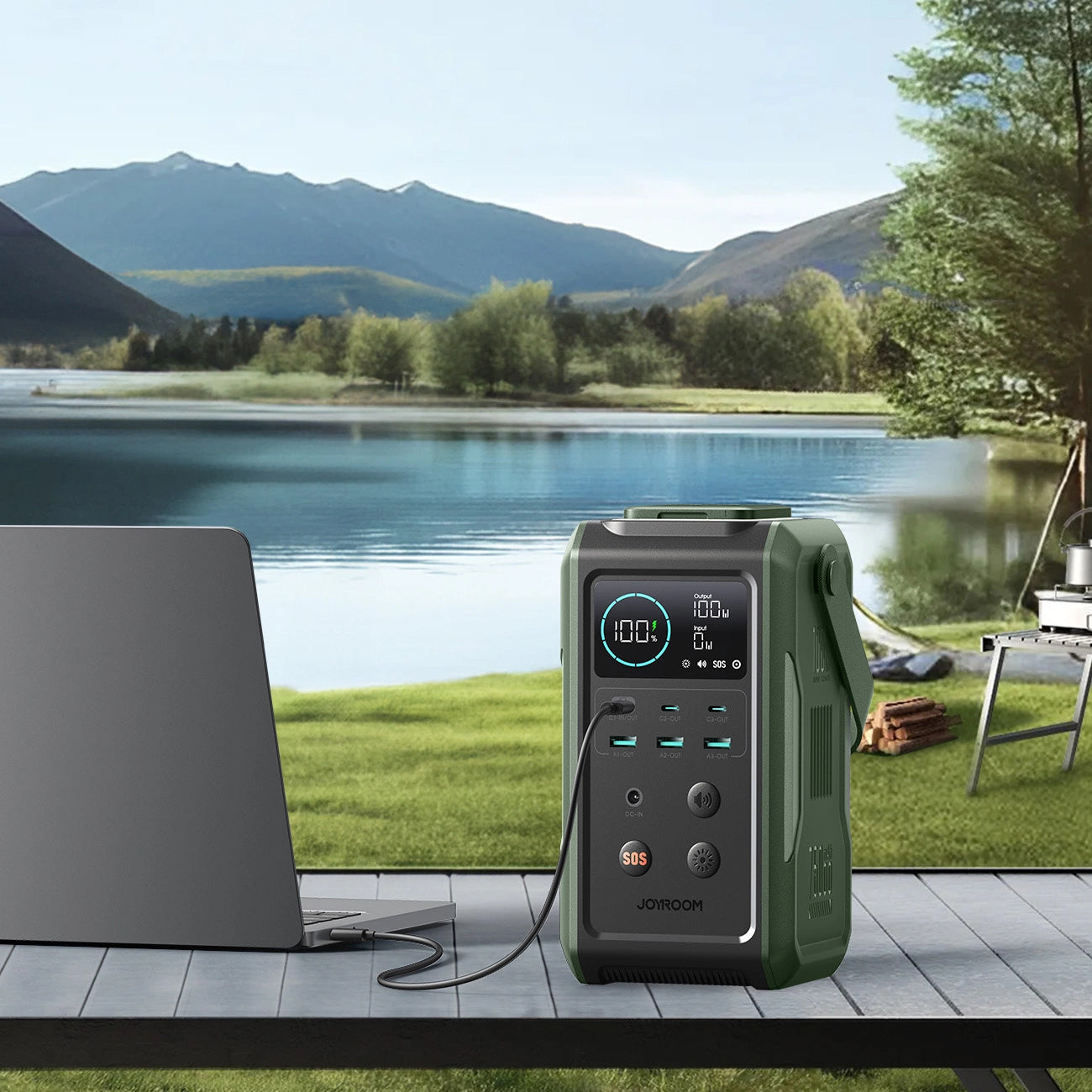 Εξωτερική Μπαταρία Joyroom JR-PBF10, 75000mAh, 100W, QC + PD, 3 x USB-A - 3 x USB-C, Πράσινο