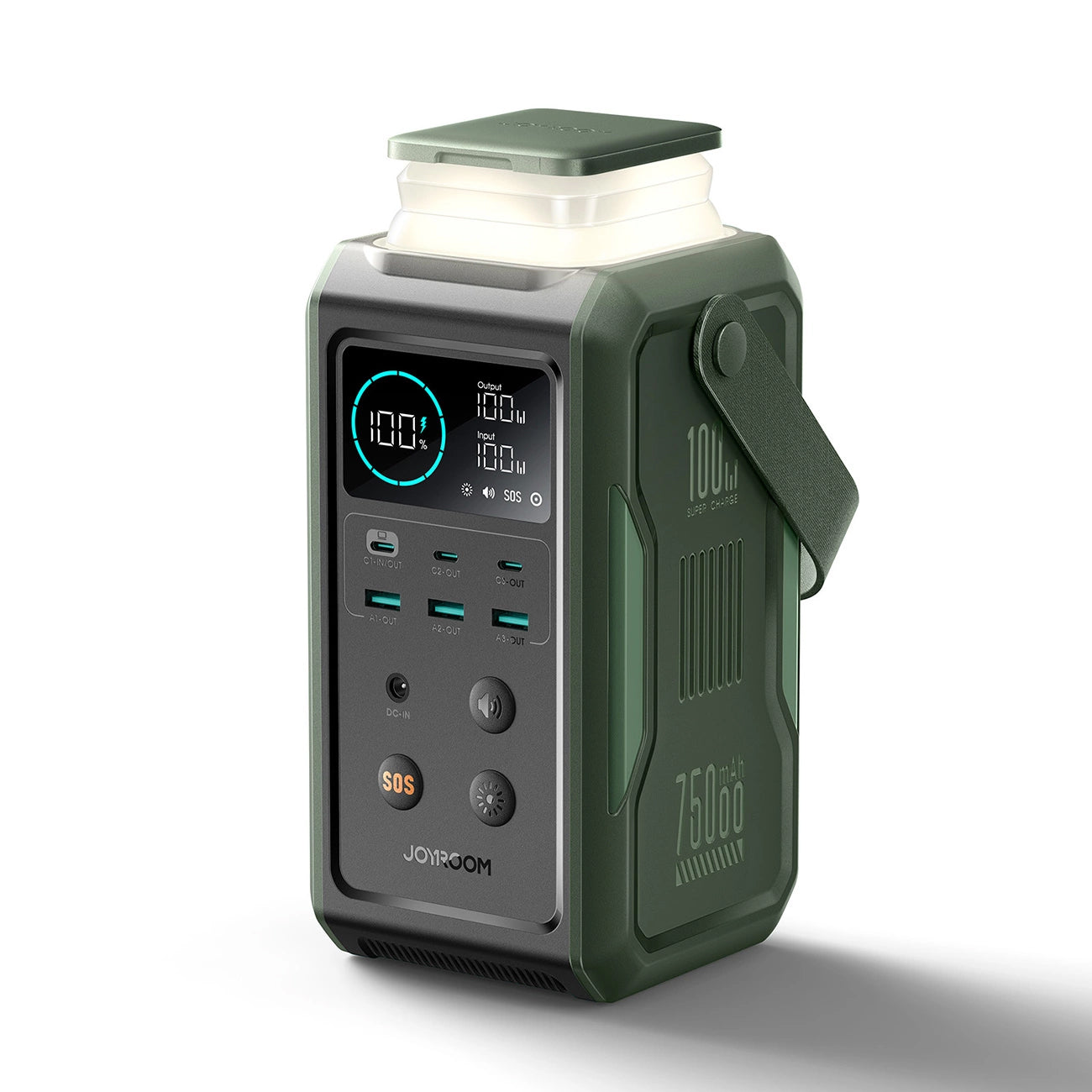 Εξωτερική Μπαταρία Joyroom JR-PBF10, 75000mAh, 100W, QC + PD, 3 x USB-A - 3 x USB-C, Πράσινο
