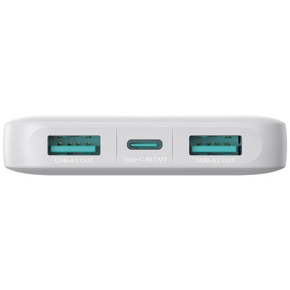 Εξωτερική Μπαταρία Joyroom JR-PBF12, 10000mAh, 12W, 1 x USB-C - 2 x USB-A, Λευκή