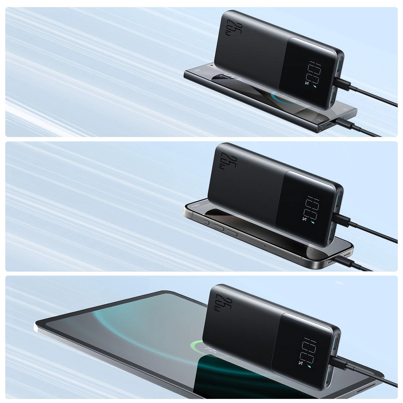 Εξωτερική Μπαταρία Joyroom JR-PBF20, 10000mAh, 25W, QC + PD, 1 x USB-C - 2 x USB-A, Μαύρη