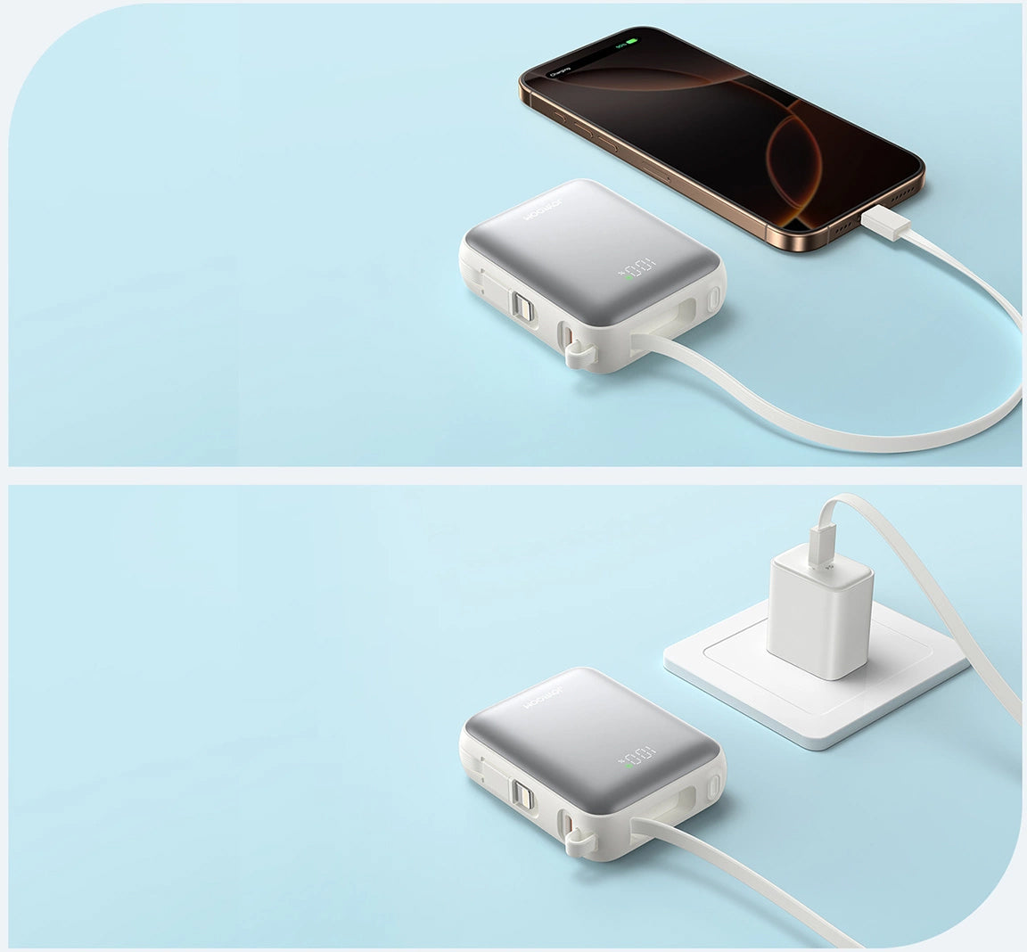 Εξωτερική Μπαταρία Joyroom JR-PBF27, 10000mAh, 22.5W, PD, 1 x Lightning - 2 x USB-C, Λευκή