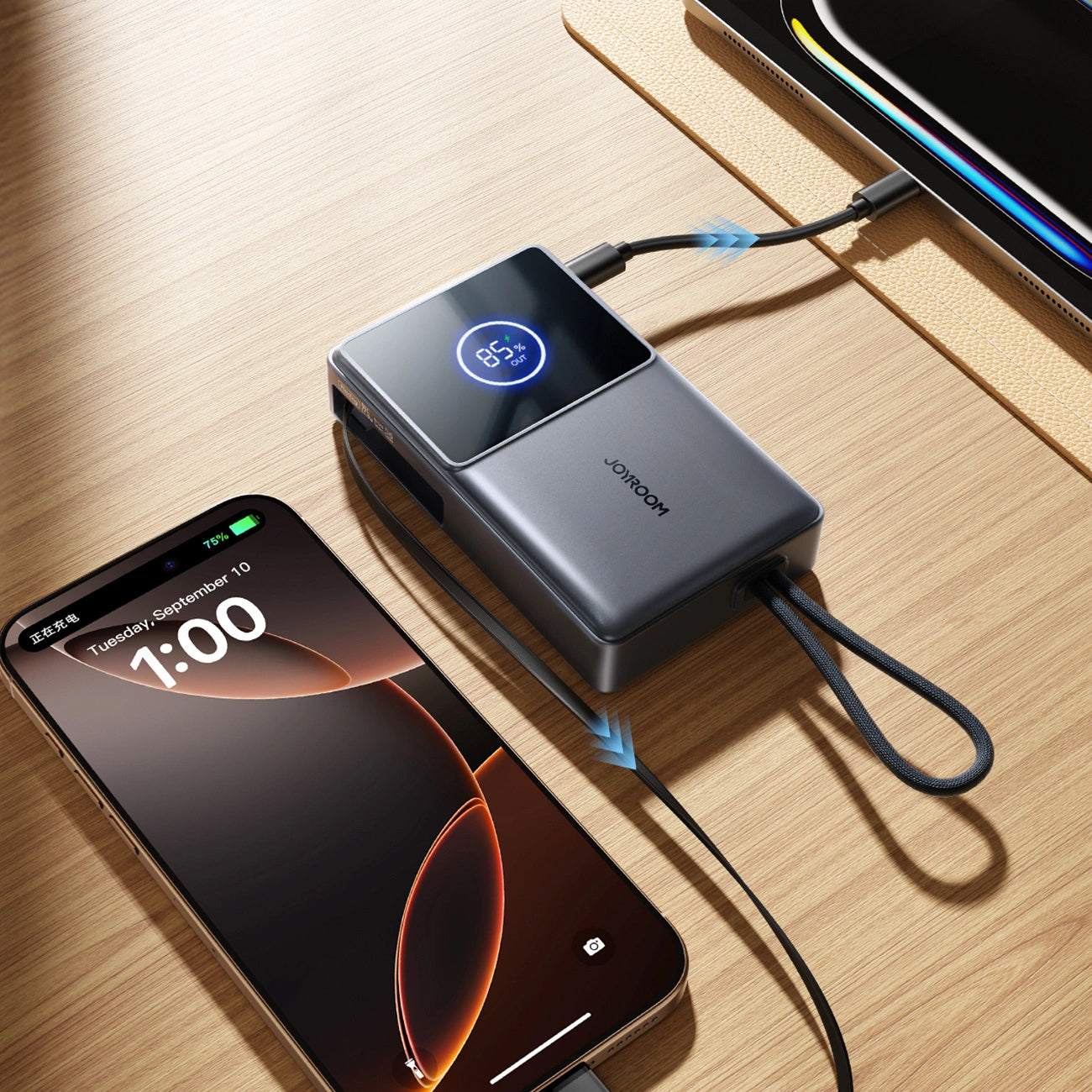 Εξωτερική Μπαταρία Joyroom JR-PR1, 10000mAh, 22.5W, PD, 2 x USB-C, Γκρι