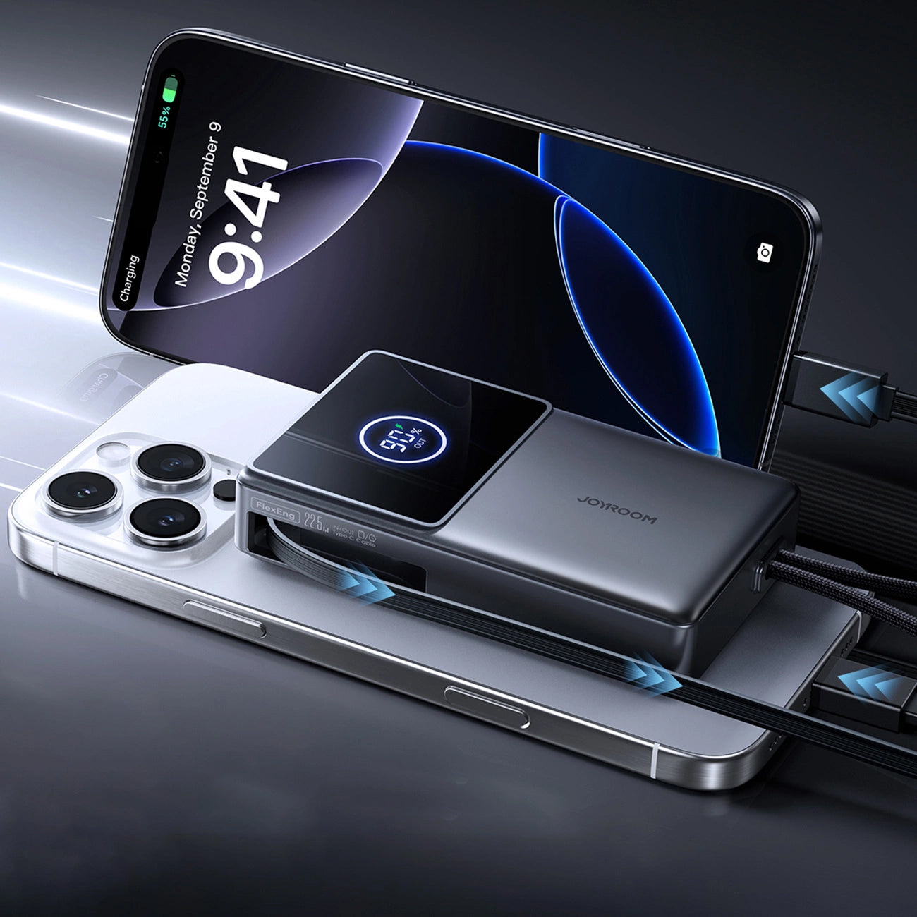 Εξωτερική Μπαταρία Joyroom JR-PR1, 10000mAh, 22.5W, PD, 2 x USB-C, Γκρι