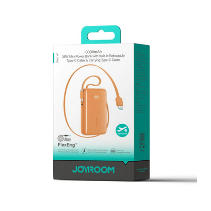 Joyroom JR-PR2 External Battery, 10000mAh, 35W, PD, 3 x USB-C, Orange