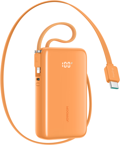 Εξωτερική Μπαταρία Joyroom JR-PR2L, 10000mAh, 35W, QC + PD, 1 x Lightning - 2 x USB-C, Πορτοκαλί