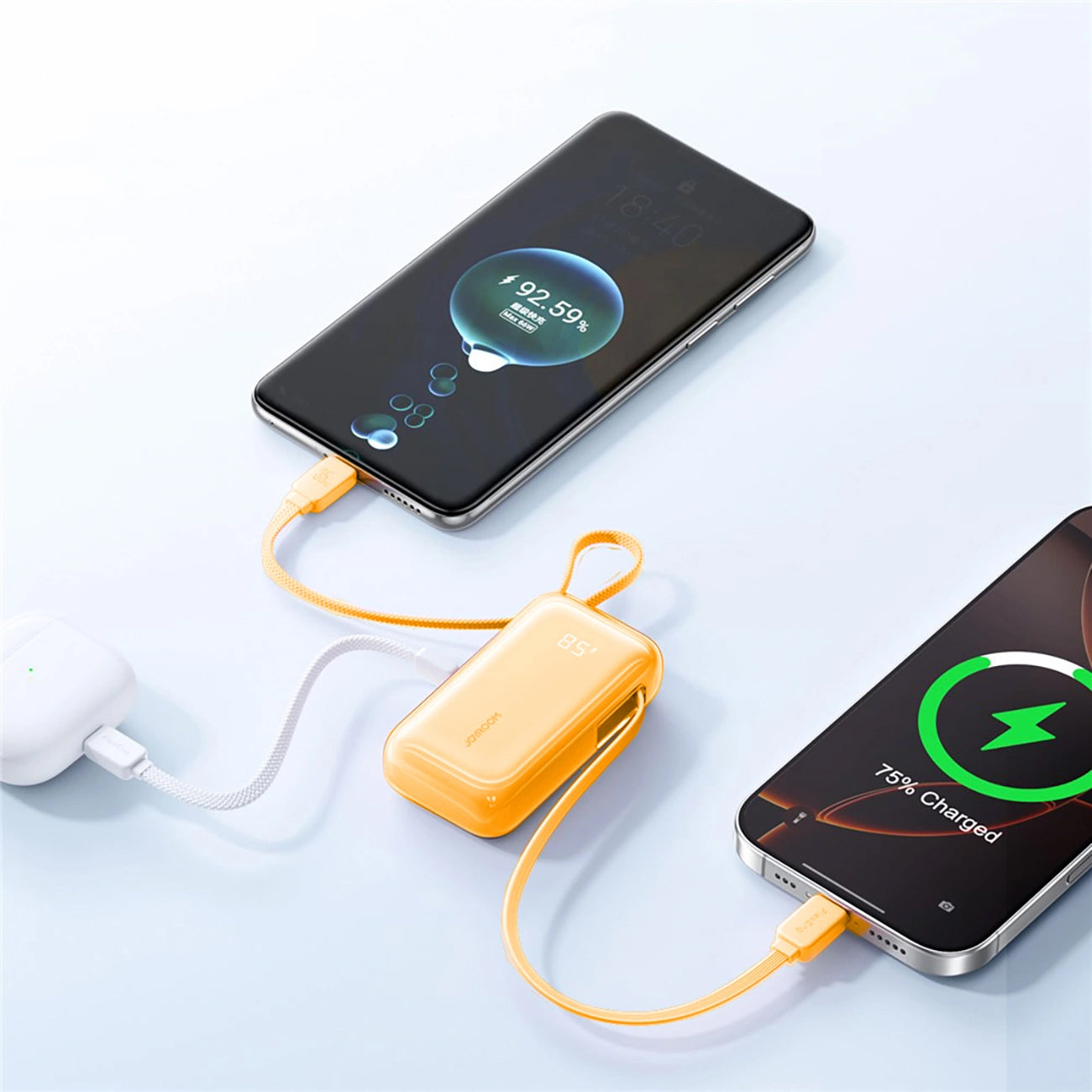 Εξωτερική Μπαταρία Joyroom JR-PR2L, 10000mAh, 35W, QC + PD, 1 x Lightning - 2 x USB-C, Πορτοκαλί