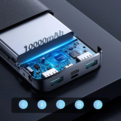 Εξωτερική Μπαταρία Joyroom JR-QP191, 10000mAh, 22.5W, QC + PD, 1 x USB-C - 2 x USB-A, Μαύρη