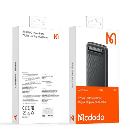 Εξωτερική Μπαταρία McDodo MC-3881 Star, 10000mAh, 22.5W, QC + PD, 2 x USB-A - 1 x USB-C, Μαύρη