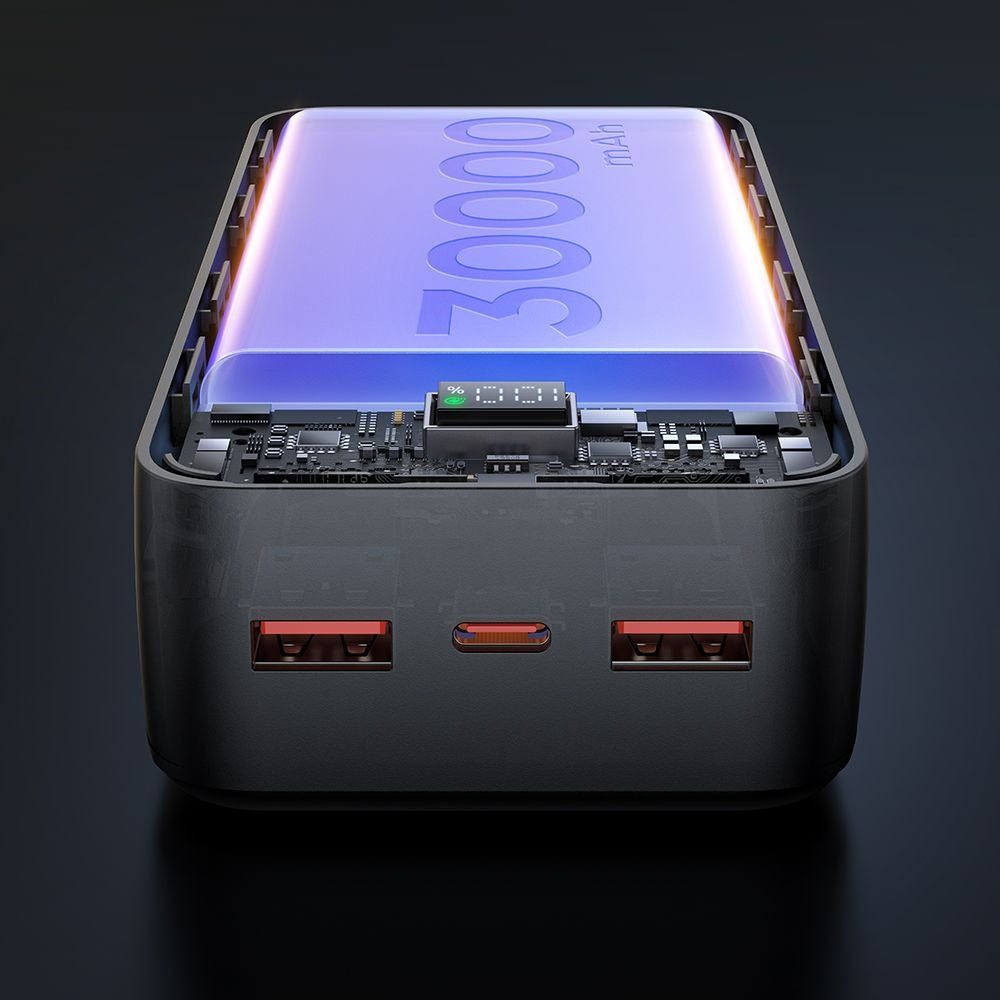 McDodo MC-4240 External Battery, 30000mAh, 22.5W, QC + PD, 2 x USB-A - 1 x USB-C, Black
