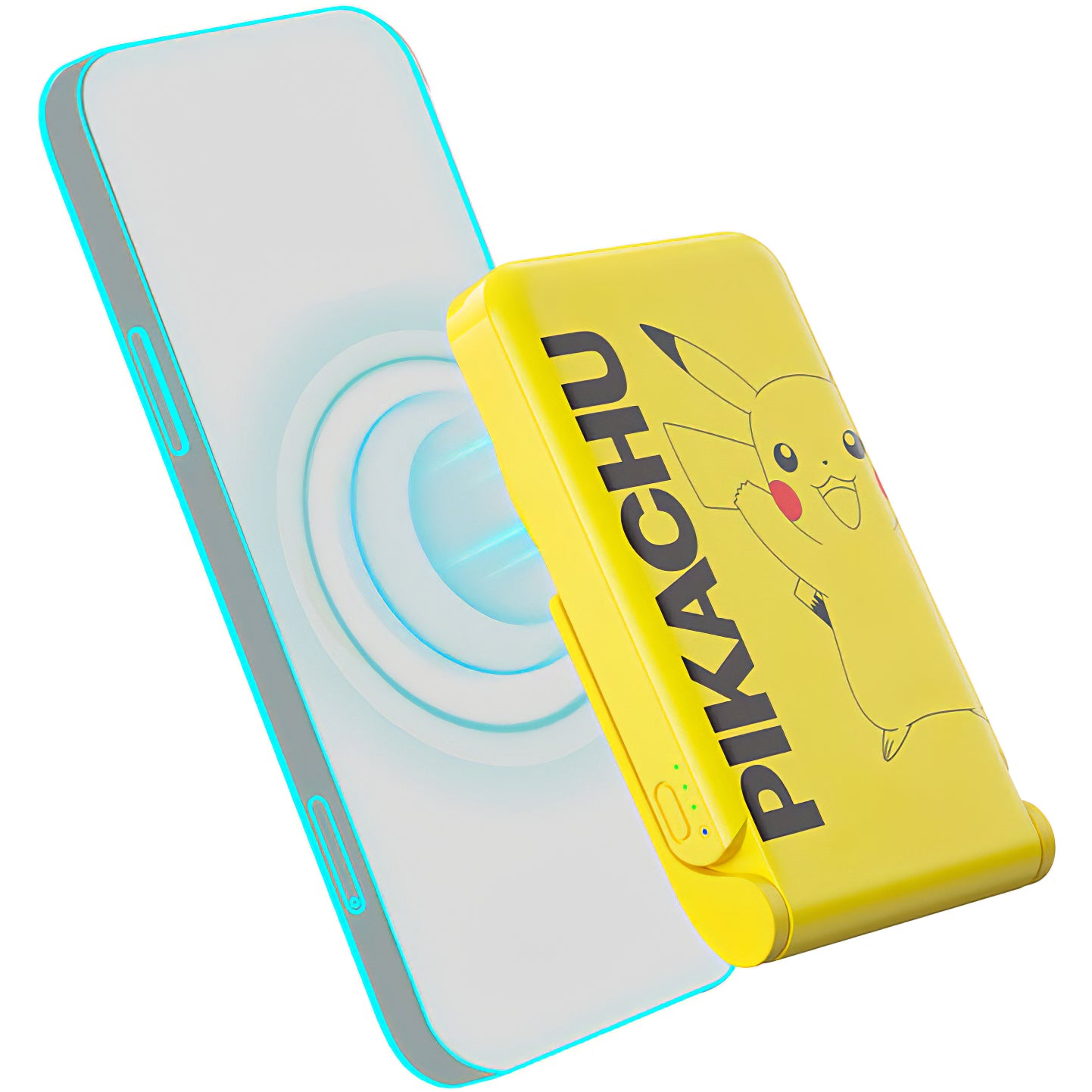Ασύρματη Εξωτερική Μπαταρία OTL Pokemon Pikatchu, 5000mAh, 20W, PD + FQI, 1 x QI - 1 x USB-C, Κίτρινη PK1191