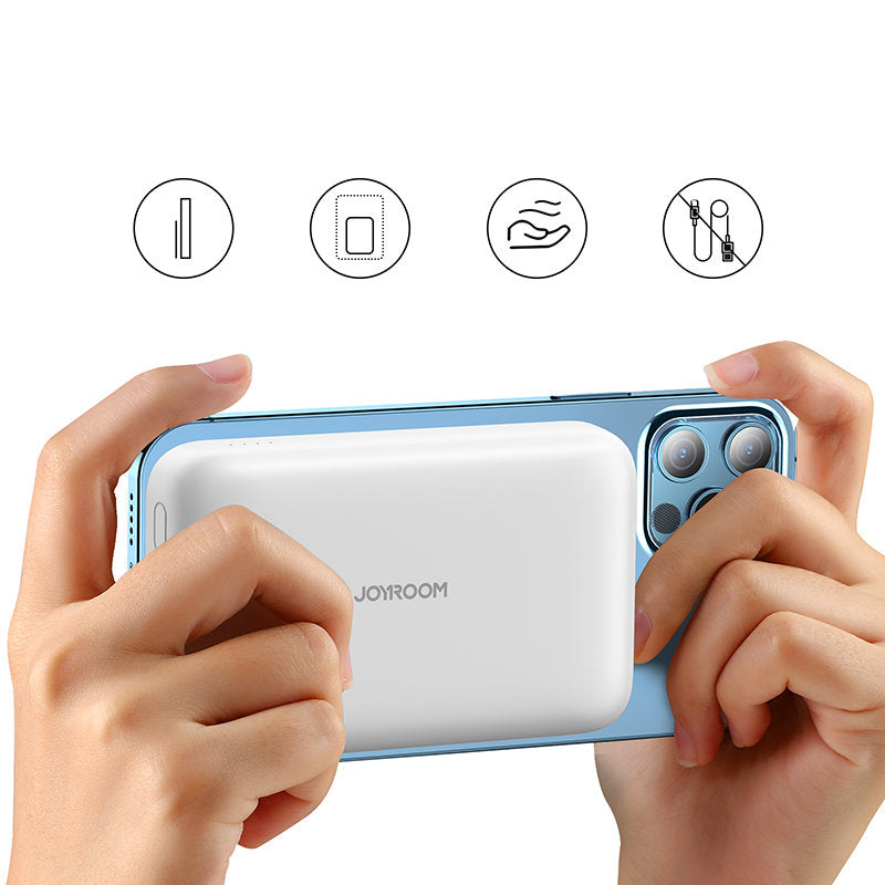 Εξωτερική Μπαταρία Wireless Joyroom JR-W020, 10000mAh, 20W, QC + PD + FQI, 1 x QI - 1 x USB-A - 1 x USB-C, Λευκή