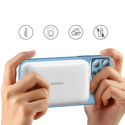 Εξωτερική Μπαταρία Wireless Joyroom JR-W020, 10000mAh, 20W, QC + PD + FQI, 1 x QI - 1 x USB-A - 1 x USB-C, Λευκή