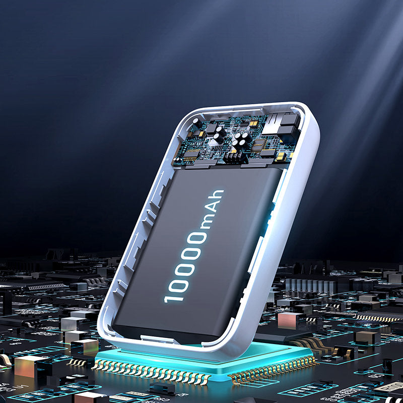 Εξωτερική Μπαταρία Wireless Joyroom JR-W020, 10000mAh, 20W, QC + PD + FQI, 1 x QI - 1 x USB-A - 1 x USB-C, Λευκή