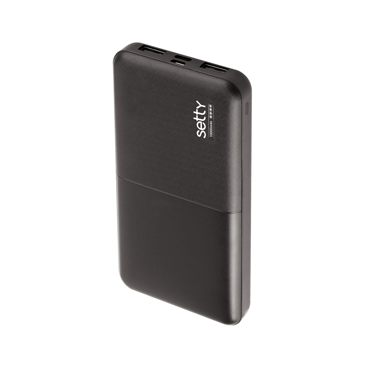 Εξωτερική Μπαταρία Setty, 10000mAh, 10W, 2 x USB-A, Μαύρη
