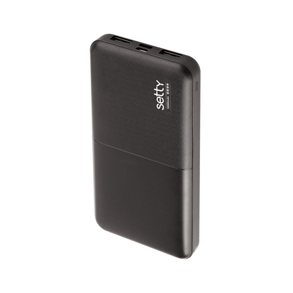Εξωτερική Μπαταρία Setty, 10000mAh, 10W, 2 x USB-A, Μαύρη