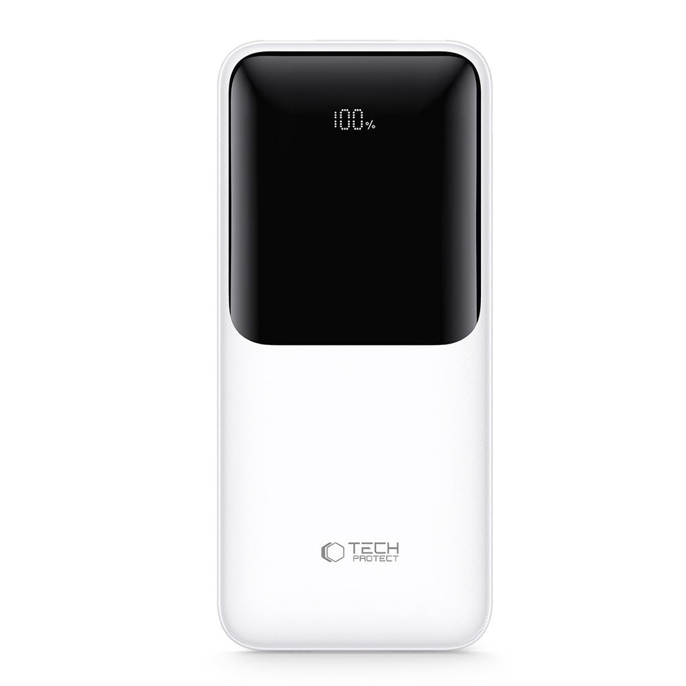 Εξωτερική Μπαταρία Tech-Protect PB01, 10000mAh, 22.5W, QC + PD, 1 x USB-C - 2 x USB-A, Λευκή