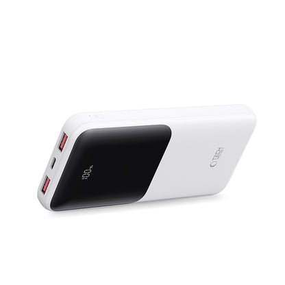Εξωτερική Μπαταρία Tech-Protect PB01, 10000mAh, 22.5W, QC + PD, 1 x USB-C - 2 x USB-A, Λευκή