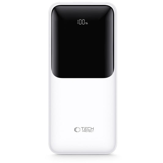 Tech-Protect PB02 External Battery, 20000mAh, 22.5W, QC + PD, 1 x USB-C - 2 x USB-A, White