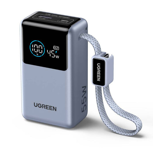 Εξωτερική Μπαταρία UGREEN Nexode Pro PB727 (75701B), 10000mAh, 55W, QC + PD, 1 x USB-A - 2 x USB-C, Γκρι