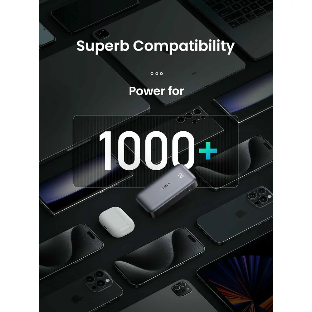 Εξωτερική Μπαταρία UGREEN PB502, 10000mAh, 30W, QC + PD, 1 x USB-A - 1 x USB-C, Γκρι