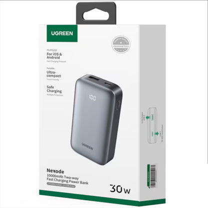 Εξωτερική Μπαταρία UGREEN PB502, 10000mAh, 30W, QC + PD, 1 x USB-A - 1 x USB-C, Γκρι