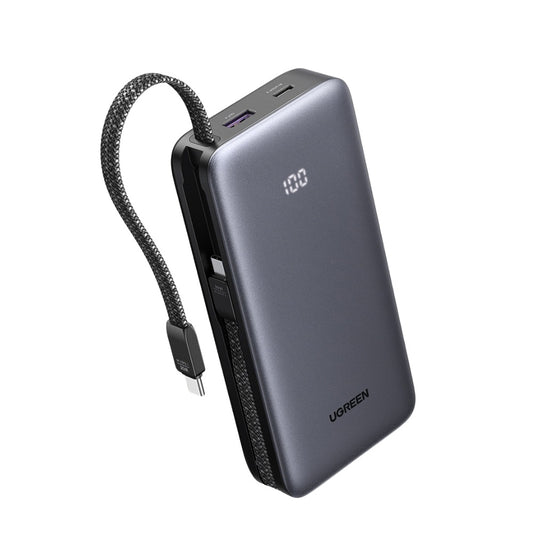 UGREEN PB528 External Battery (55985B), 20000mAh, 30W, QC + PD, 1 x USB-A - 3 x USB-C, Gray