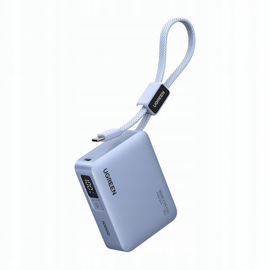 UGREEN PB584 External Battery (75173B), 10000mAh, 33W, QC + PD, 1 x USB-A - 2 x USB-C, Blue