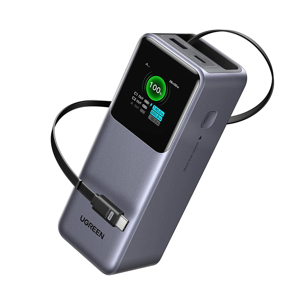 Εξωτερική Μπαταρία UGREEN PB726 (55987B), 20000mAh, 165W, QC + PD, 1 x USB-A - 2 x USB-C, Γκρι